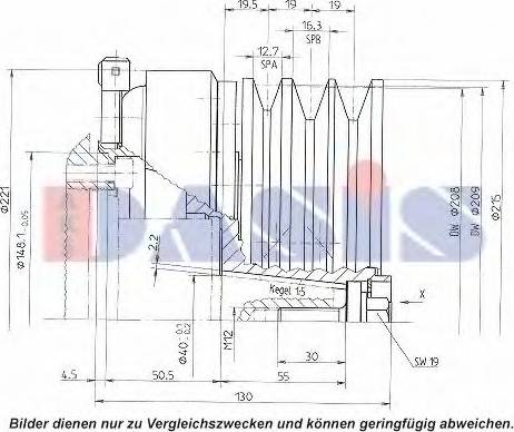 AKS Dasis 851155N - Электромагнитное сцепление, компрессор unicars.by