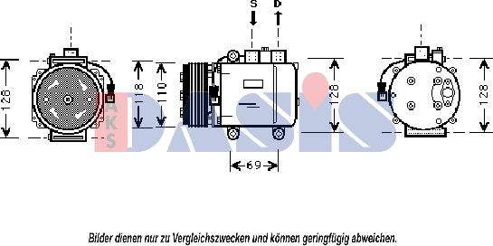 AKS Dasis 851110N - Компрессор кондиционера unicars.by