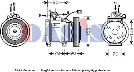 AKS Dasis 851389N - Компрессор кондиционера unicars.by