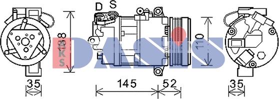 AKS Dasis 852823N - Компрессор кондиционера unicars.by