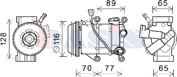 AKS Dasis 852875N - Компрессор кондиционера unicars.by