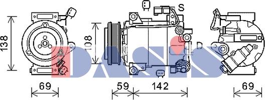 AKS Dasis 852793N - Компрессор кондиционера unicars.by