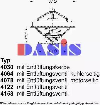 AKS Dasis 751860N - Термостат охлаждающей жидкости / корпус unicars.by