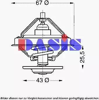 AKS Dasis 751872N - Термостат охлаждающей жидкости / корпус unicars.by