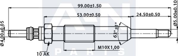 A-N PARTS A-N099375 - Свеча накаливания unicars.by