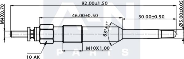 A-N PARTS A-N090371 - Свеча накаливания unicars.by