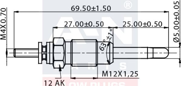 A-N PARTS A-N063299 - Свеча накаливания unicars.by