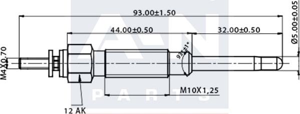 A-N PARTS A-N014243 - Свеча накаливания unicars.by