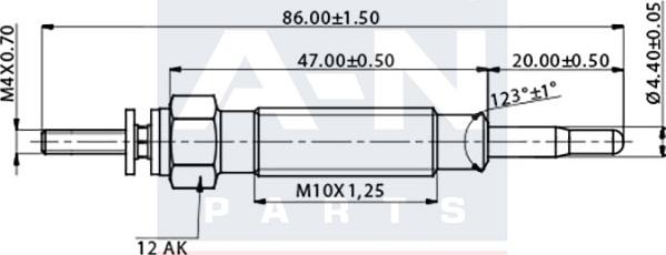 A-N PARTS A-N086569 - Свеча накаливания unicars.by