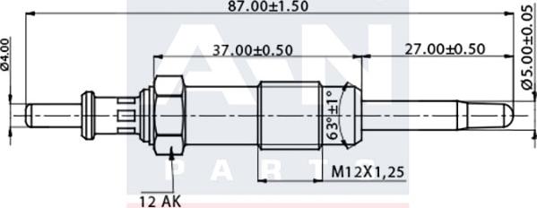 A-N PARTS A-N086250 - Свеча накаливания unicars.by