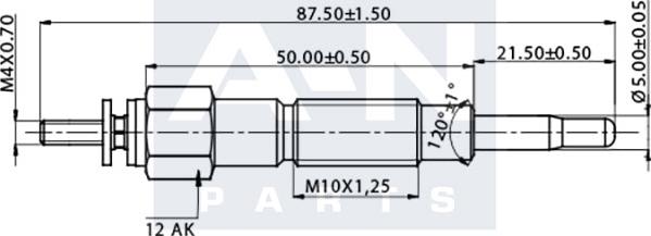 A-N PARTS A-N087075 - Свеча накаливания unicars.by