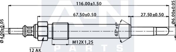A-N PARTS A-N116235 - Свеча накаливания unicars.by