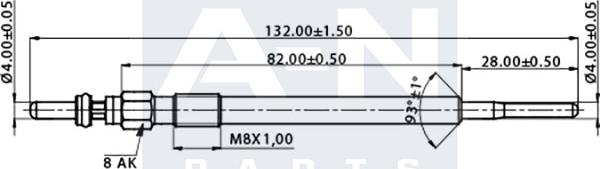A-N PARTS A-N132019 - Свеча накаливания unicars.by