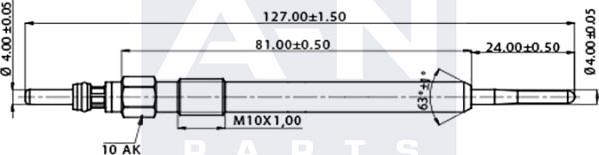 A-N PARTS A-N127016 - Свеча накаливания unicars.by
