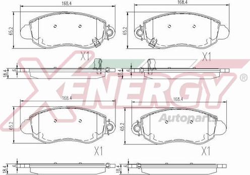 AP XENERGY X40771 - Тормозные колодки, дисковые, комплект unicars.by