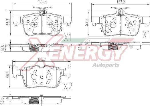 AP XENERGY X41397 - Тормозные колодки, дисковые, комплект unicars.by