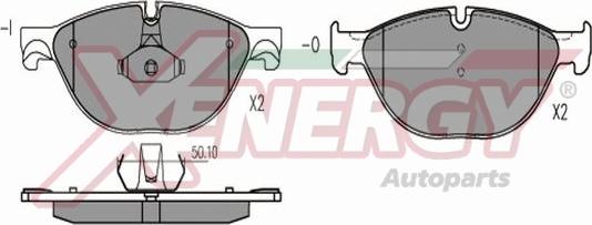 AP XENERGY X41326 - Тормозные колодки, дисковые, комплект unicars.by