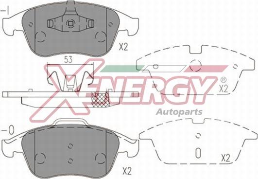 AP XENERGY X41255 - Тормозные колодки, дисковые, комплект unicars.by