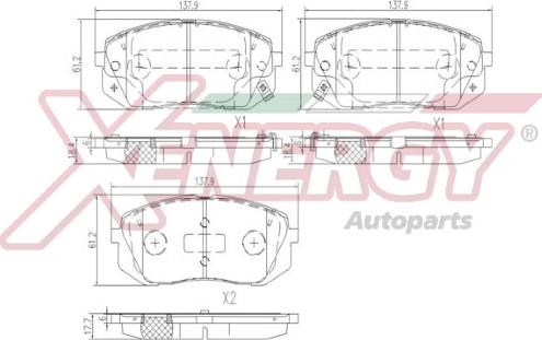 AP XENERGY X41284 - Тормозные колодки, дисковые, комплект unicars.by