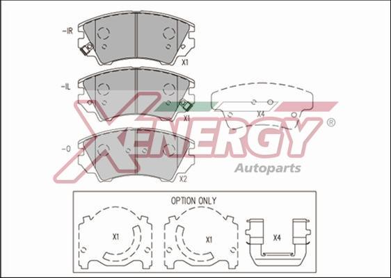 AP XENERGY X41229 - Тормозные колодки, дисковые, комплект unicars.by