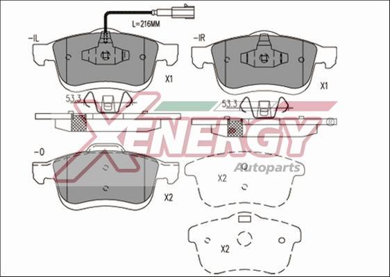 AP XENERGY X41224 - Тормозные колодки, дисковые, комплект unicars.by