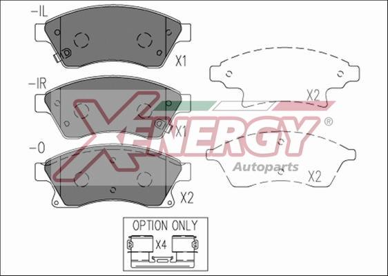 AP XENERGY X41226 - Тормозные колодки, дисковые, комплект unicars.by