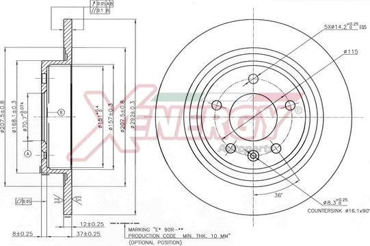 AP XENERGY X601488 - Тормозной диск unicars.by