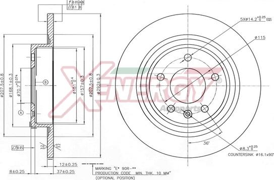 AP XENERGY X601510 - Тормозной диск unicars.by