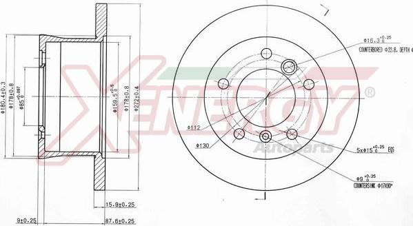 AP XENERGY X601125 - Тормозной диск unicars.by