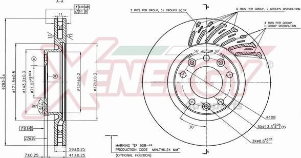 AP XENERGY X602745 - Тормозной диск unicars.by