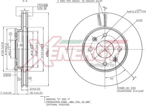 AP XENERGY X602773 - Тормозной диск unicars.by