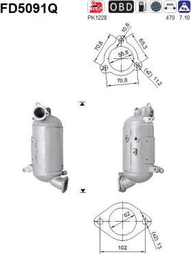 AS FD5091Q - Сажевый / частичный фильтр, система выхлопа ОГ unicars.by