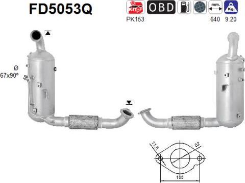 AS FD5053Q - Сажевый / частичный фильтр, система выхлопа ОГ unicars.by