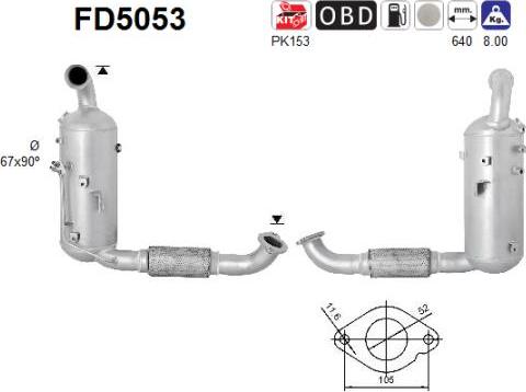 AS FD5053 - Сажевый / частичный фильтр, система выхлопа ОГ unicars.by