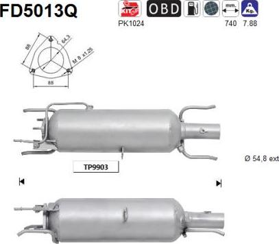 AS FD5013Q - Сажевый / частичный фильтр, система выхлопа ОГ unicars.by