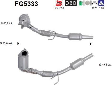 AS FG5333 - Сажевый / частичный фильтр, система выхлопа ОГ unicars.by