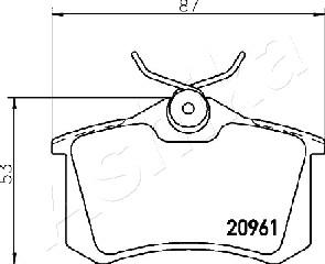 Ashika 51-00-0613 - Тормозные колодки, дисковые, комплект unicars.by