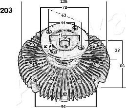 Ashika 36-02-203 - Сцепление, вентилятор радиатора unicars.by