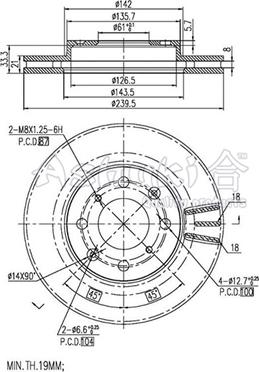 Ashuki 0990-3404 - Тормозной диск unicars.by