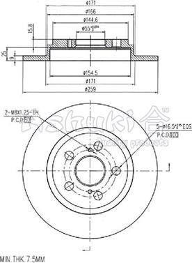 Ashuki 0993-5602 - Тормозной диск unicars.by