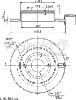 Ashuki 0993-3401 - Тормозной диск unicars.by