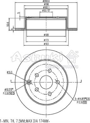 Ashuki 0993-2402 - Тормозной диск unicars.by