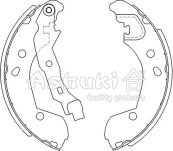 Ashuki 1050-5501 - Комплект тормозных колодок, барабанные unicars.by