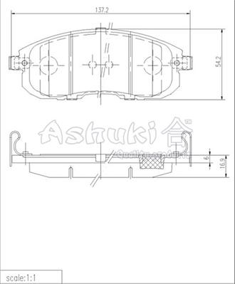 Ashuki 1080-9901 - Тормозные колодки, дисковые, комплект unicars.by