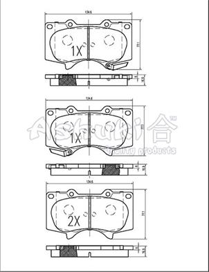 Ashuki 1080-9012 - Тормозные колодки, дисковые, комплект unicars.by