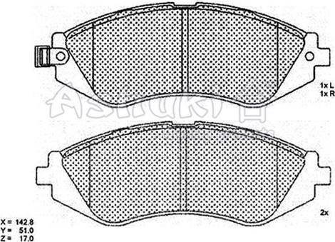 Ashuki 1080-2090 - Тормозные колодки, дисковые, комплект unicars.by