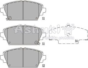 Ashuki 1080-2701 - Тормозные колодки, дисковые, комплект unicars.by