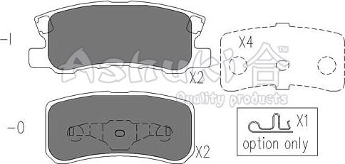 Ashuki 1083-0105 - Тормозные колодки, дисковые, комплект unicars.by