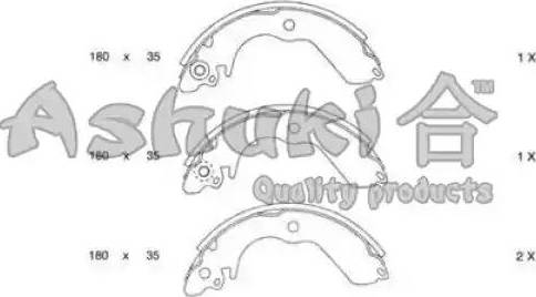 Ashuki C013-01 - Комплект тормозных колодок, барабанные unicars.by