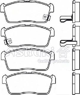 Ashuki D091-08 - Тормозные колодки, дисковые, комплект unicars.by